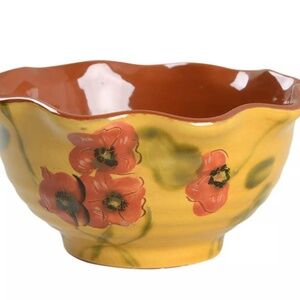 6" Ruffled Bowl Fleur Rouge by AMBIANCE